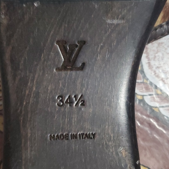 Louis Vuitton brown/tan checkered sandal slides - Picture 4 of 10